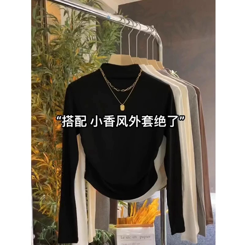 配大衣的內搭毛衣女秋冬時髦洋氣設計感半高領羊毛針織