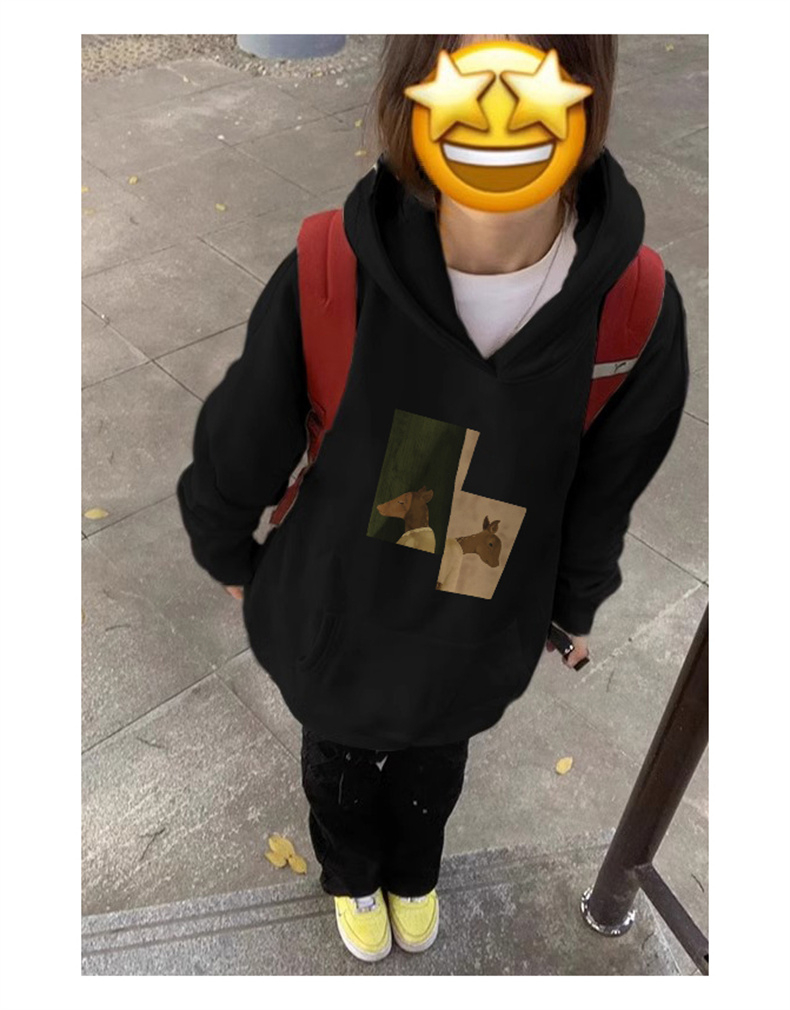 華棉複合銀狐絨 秋冬新款連帽衛衣女