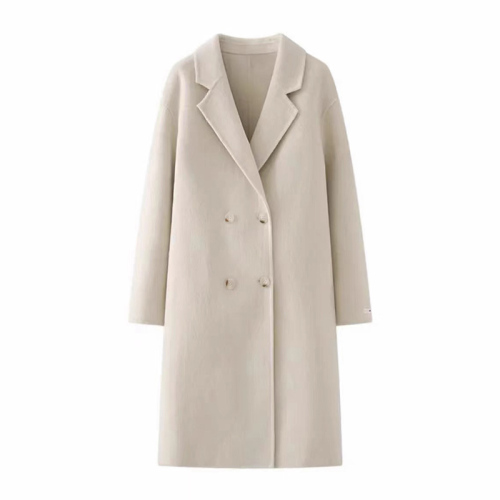 Burned Button 360g Woolen Coat for Women - Autumn/Winter High-End Style, Long Length Loose Fit New Style Windbreaker Outerwear