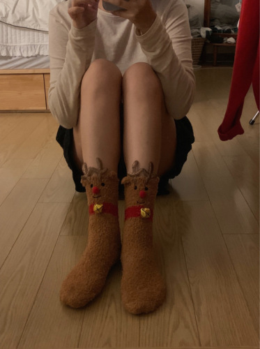 适合一家人的 韩国ins可爱立体装饰圣诞袜子短袜家居袜