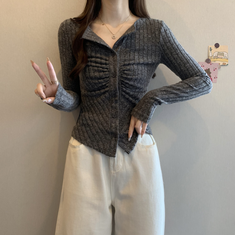 實拍 大碼女裝秋冬新款針織開衫外套女修身顯瘦毛衣打底上衣