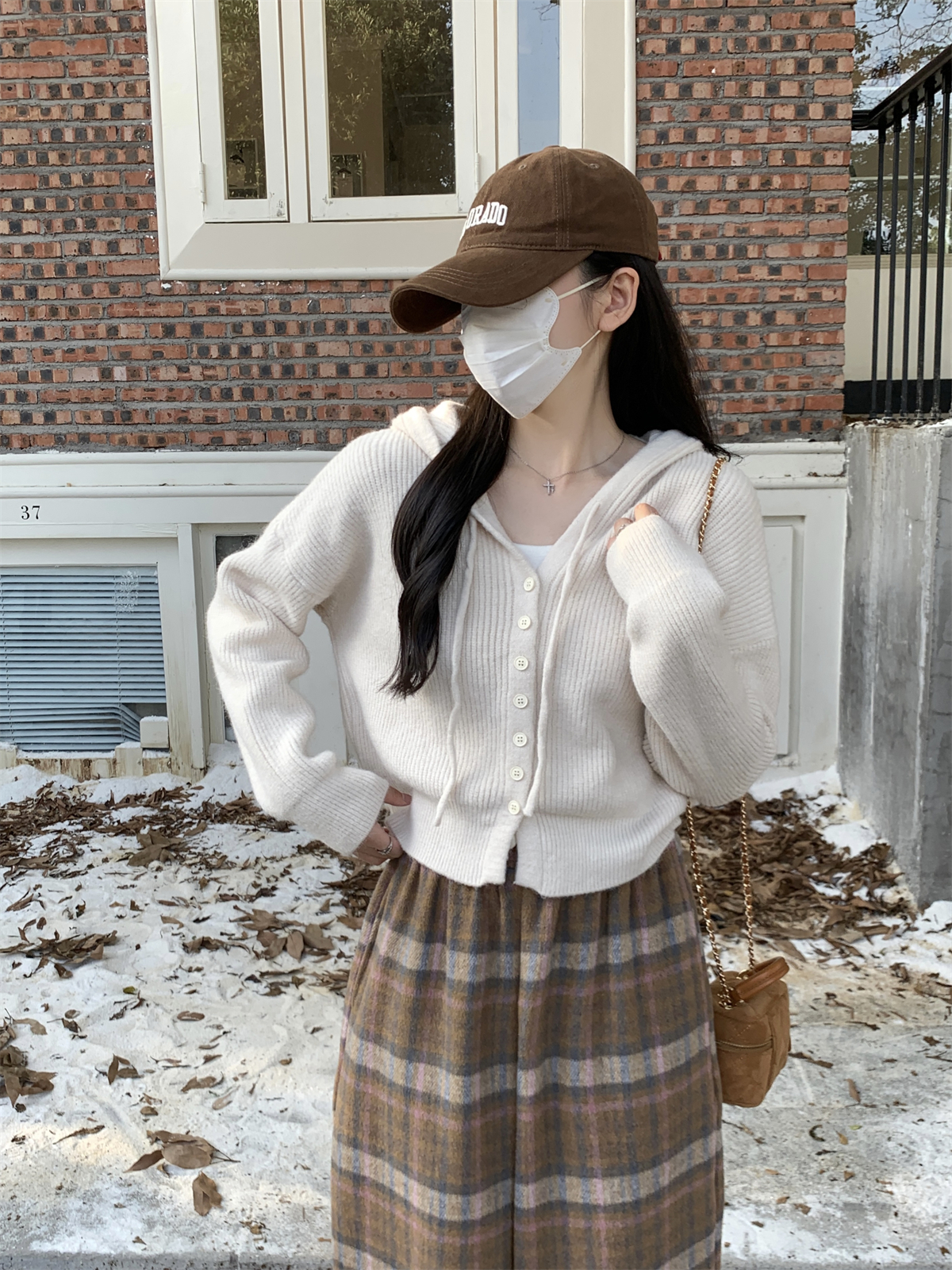 實拍 秋冬韓版寬鬆短款糖果色軟糯北極絨連帽針織毛衣外套女