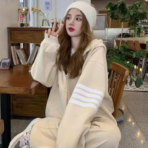  Internet celebrity sportswear suit for women spring and autumn student Korean style loose sweatshirt fashion running casual two-piece set