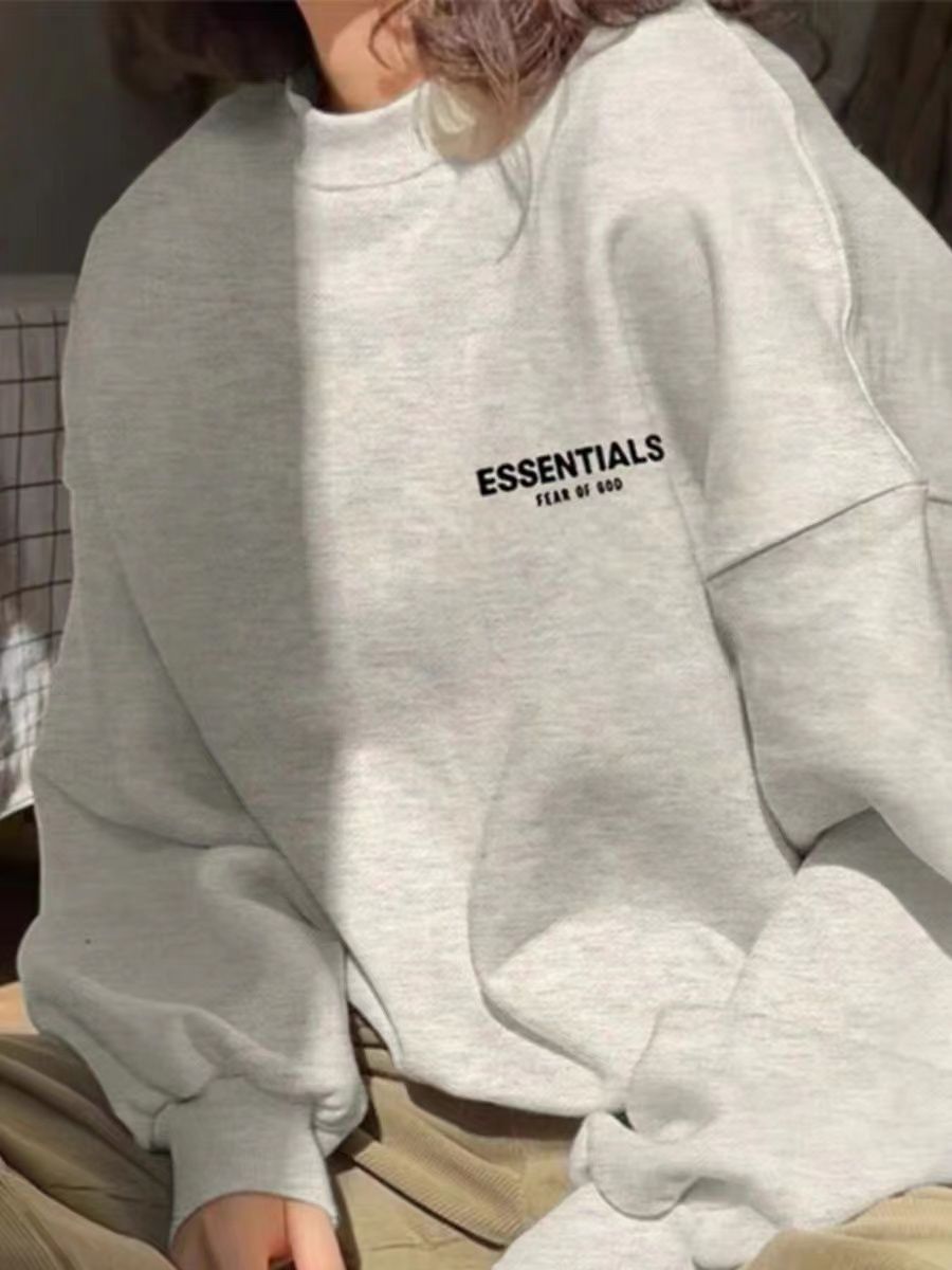 ESSENTIALS休閒圓領衛衣高街寬鬆純棉男女FOG潮牌美式長袖情侶衫