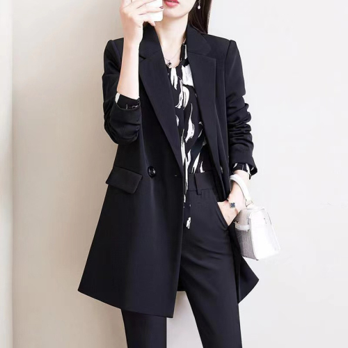 Loose casual black top small suit feminine Korean style ins spring and autumn jacket 2023 new suit