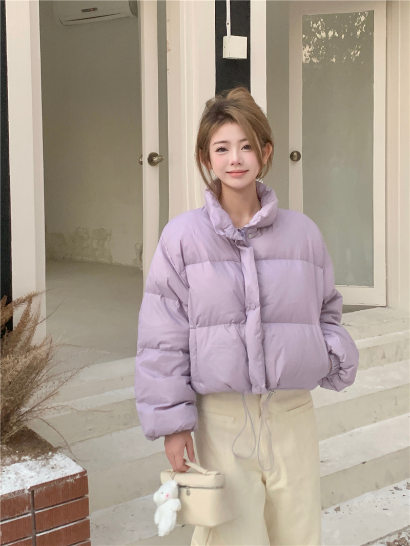 實拍~2023新款冬季棉服女棉襖麵包服oversize短款小個子