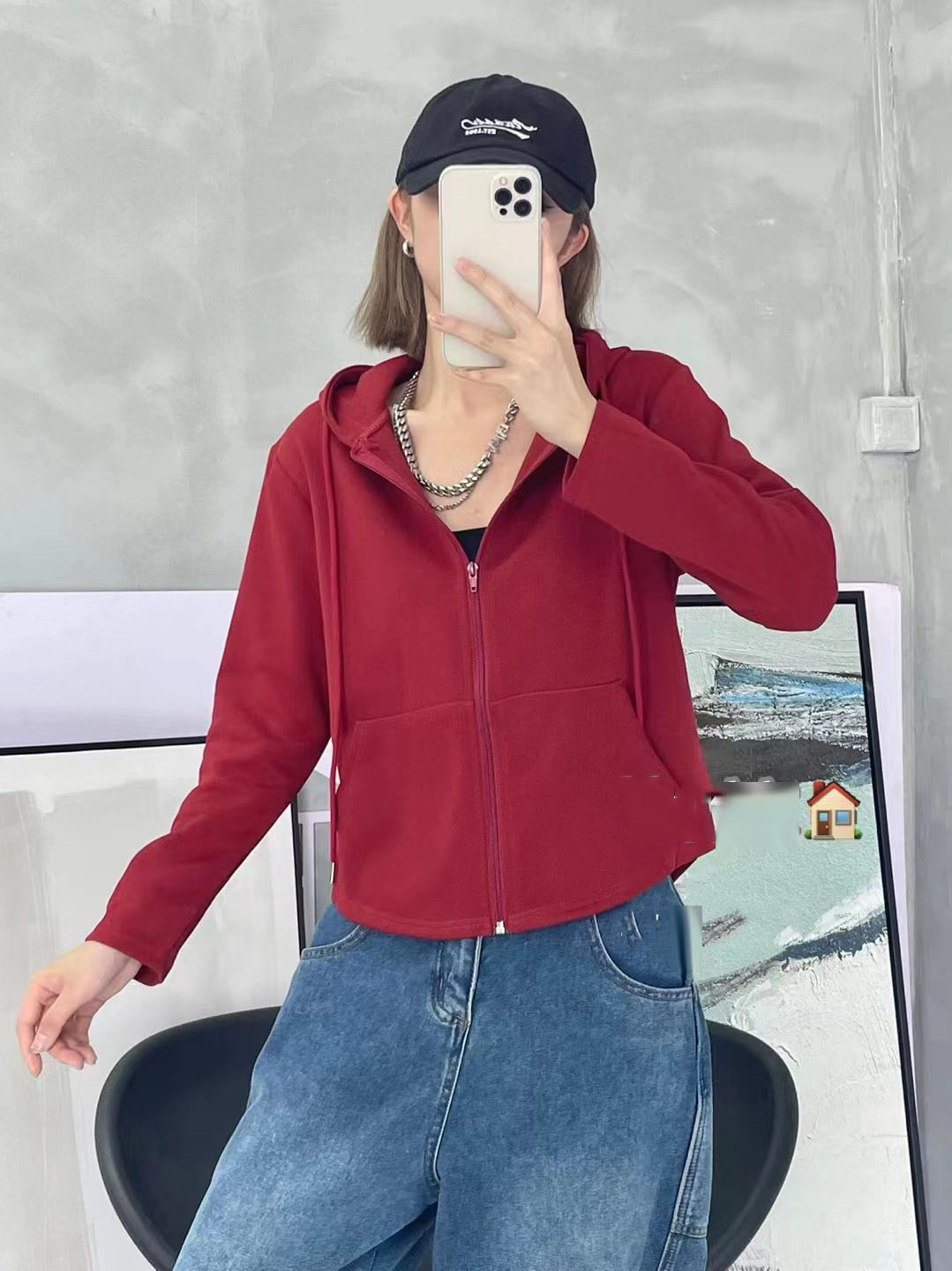 實拍 秋冬純色寬鬆中長款連帽衛衣女T恤外套上衣