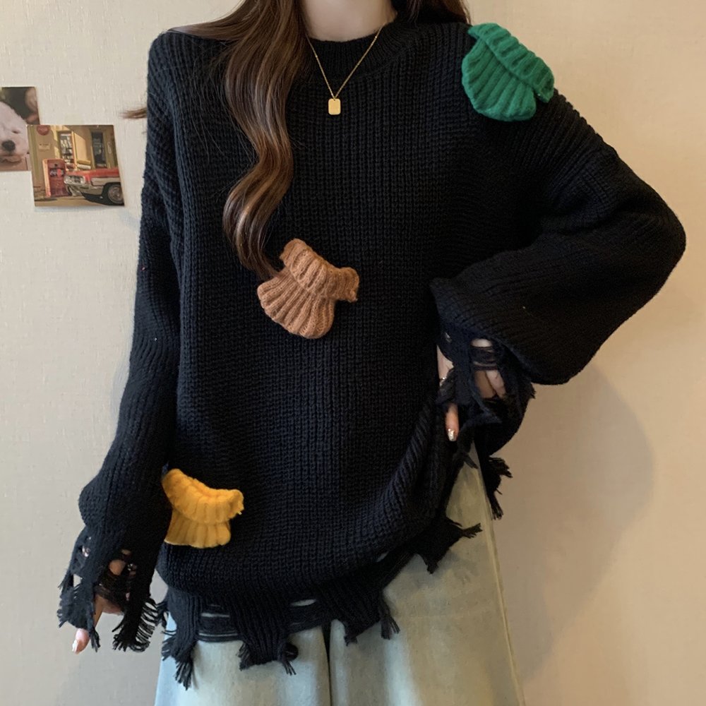 實拍大碼女裝2023新款聖誕紅毛衣女秋冬外穿寬鬆百搭針織打底衫