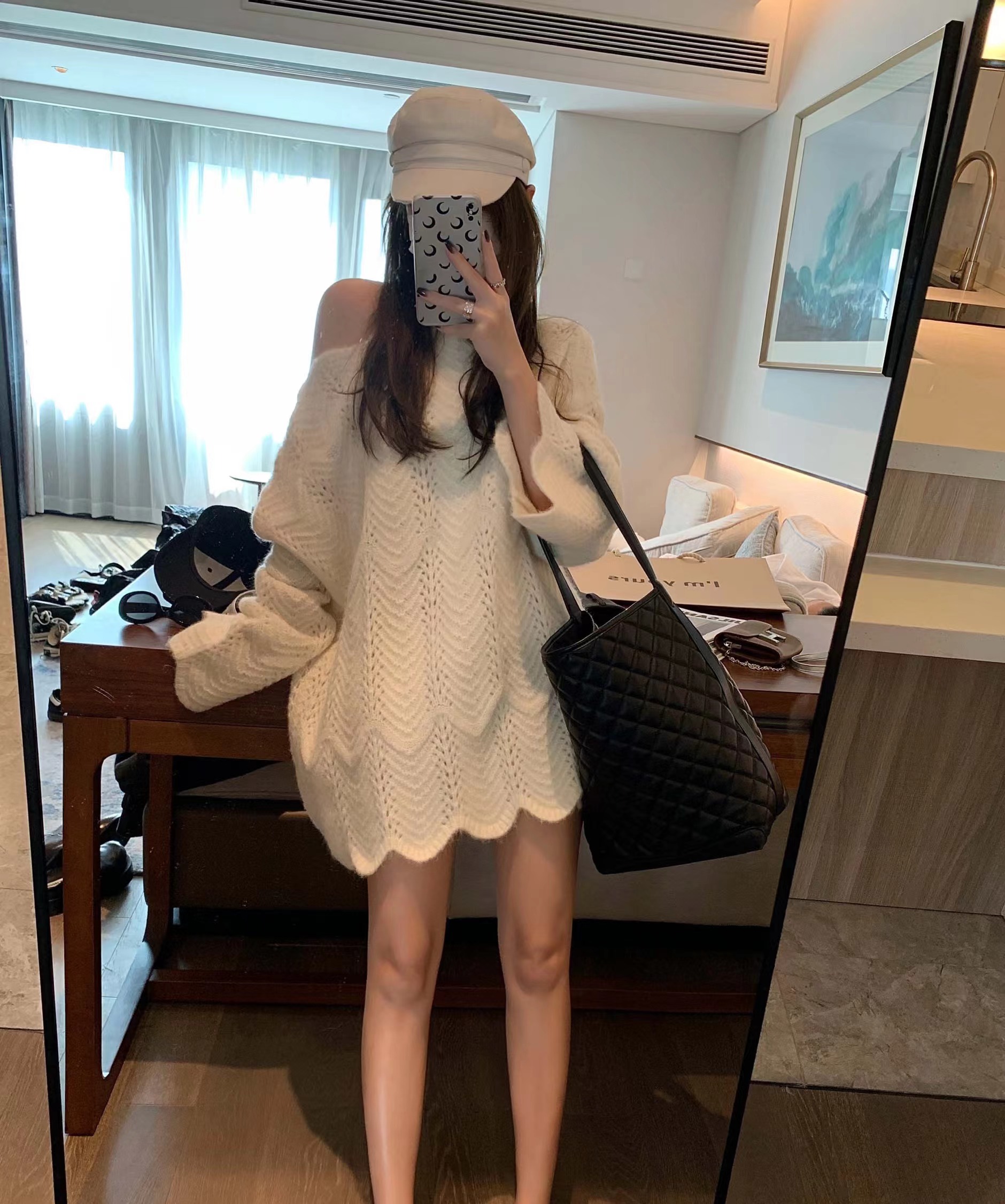 Korean gentle style casual and sweet age-reducing lace pullover knitted sweater for women in autumn and winter new style loose slimming inner wear