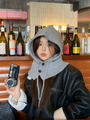 Photographed: Korean Baraklava Hat with Warm Neck Gaiter and Ear Protection Knitted Wool Hat