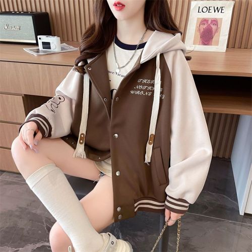 Actual shot of the first imitation cotton Chinese cotton composite shell velvet plus velvet baseball jacket women's tops versatile Korean style loose jacket trend