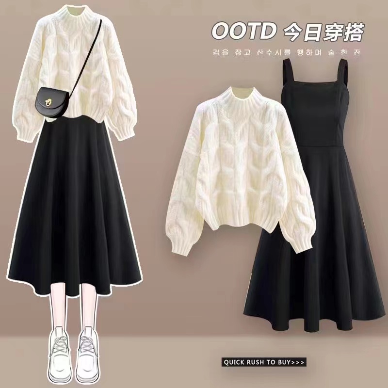 Tea style lazy style loose twist knitted sweater