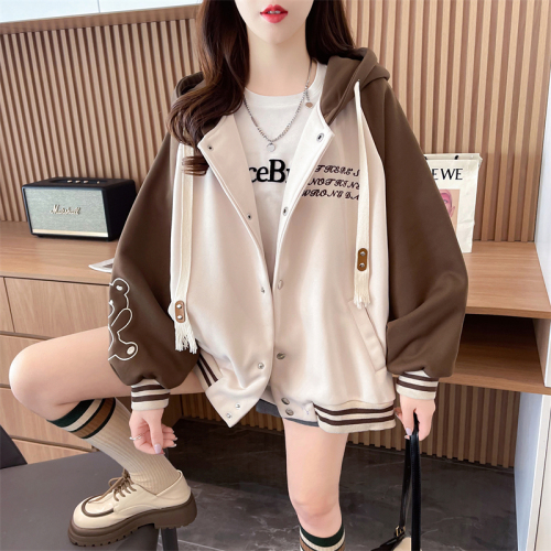 Actual shot of the first imitation cotton Chinese cotton composite shell velvet plus velvet baseball jacket women's tops versatile Korean style loose jacket trend