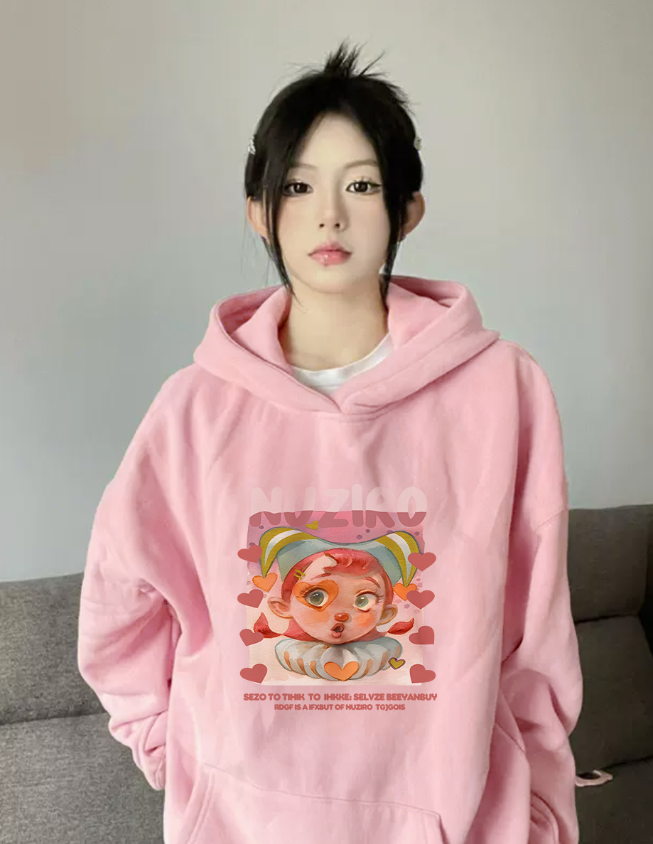 2023年新款東大門華棉複合薄款310克/加絨410克秋冬裝衛衣女印花