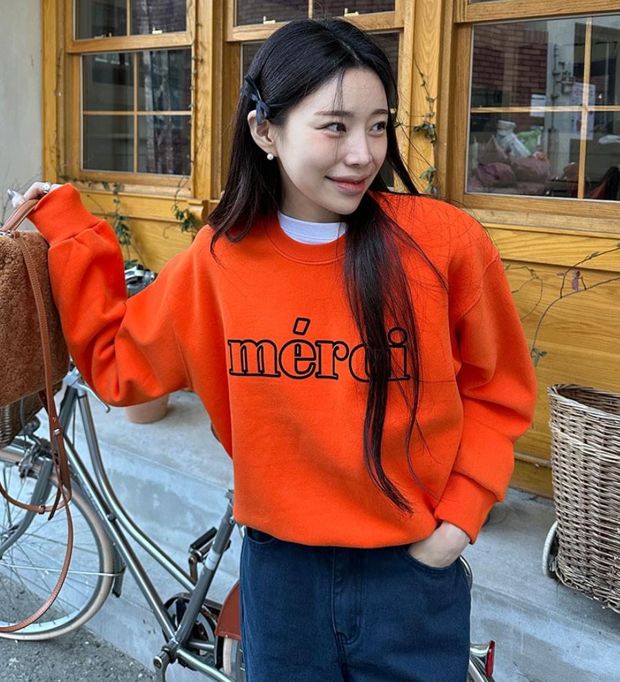 INS韓國東大門！簡約休閒圓領套頭寬鬆百搭字母長袖衛衣女