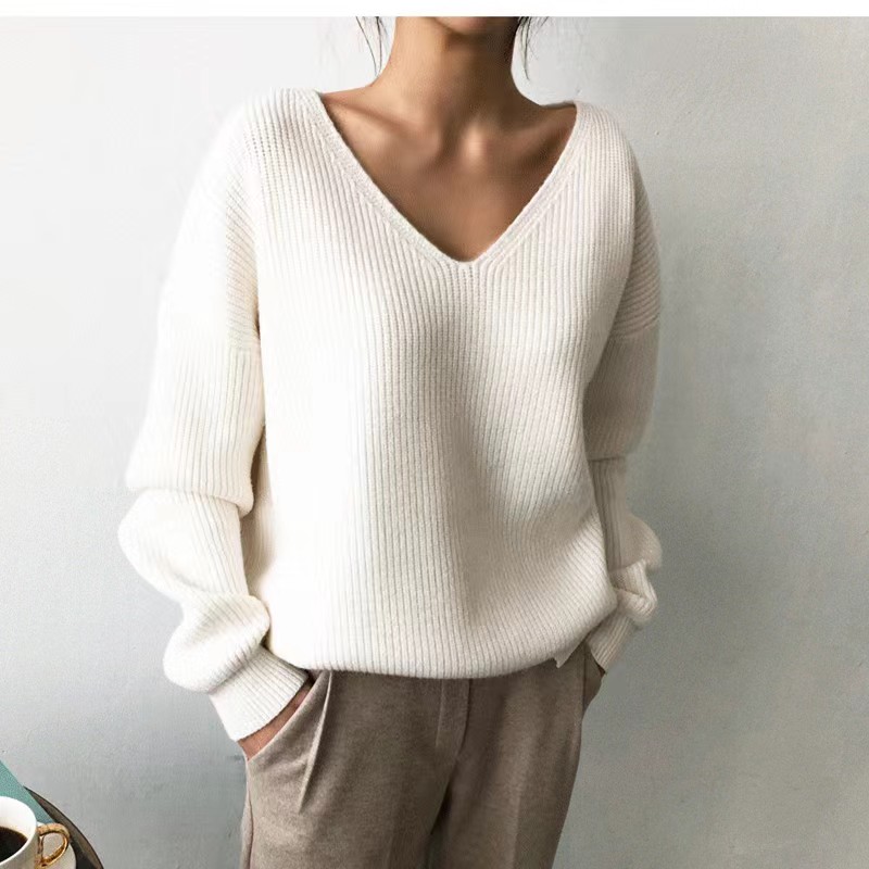 Christmas lazy style pullover sweater for women 2023 new autumn and winter loose retro pullover round neck knitted top for women