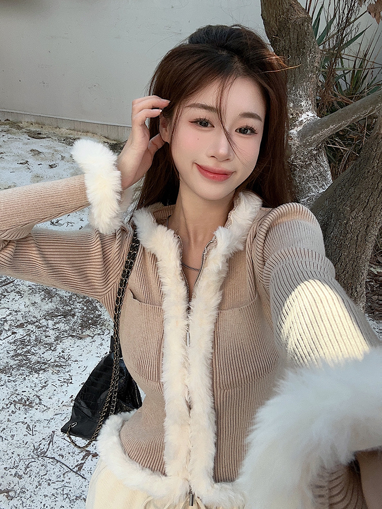 實拍~設計感小眾毛邊拼接百搭T恤女修身顯瘦長袖辣妹上衣