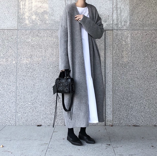 Autumn and winter 2023 new style lazy sweater coat women's loose long knitted cardigan coat
