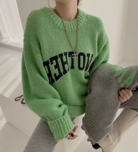 Autumn and winter 2023 new style gentle style Japanese style lazy loose and versatile outer knitted top