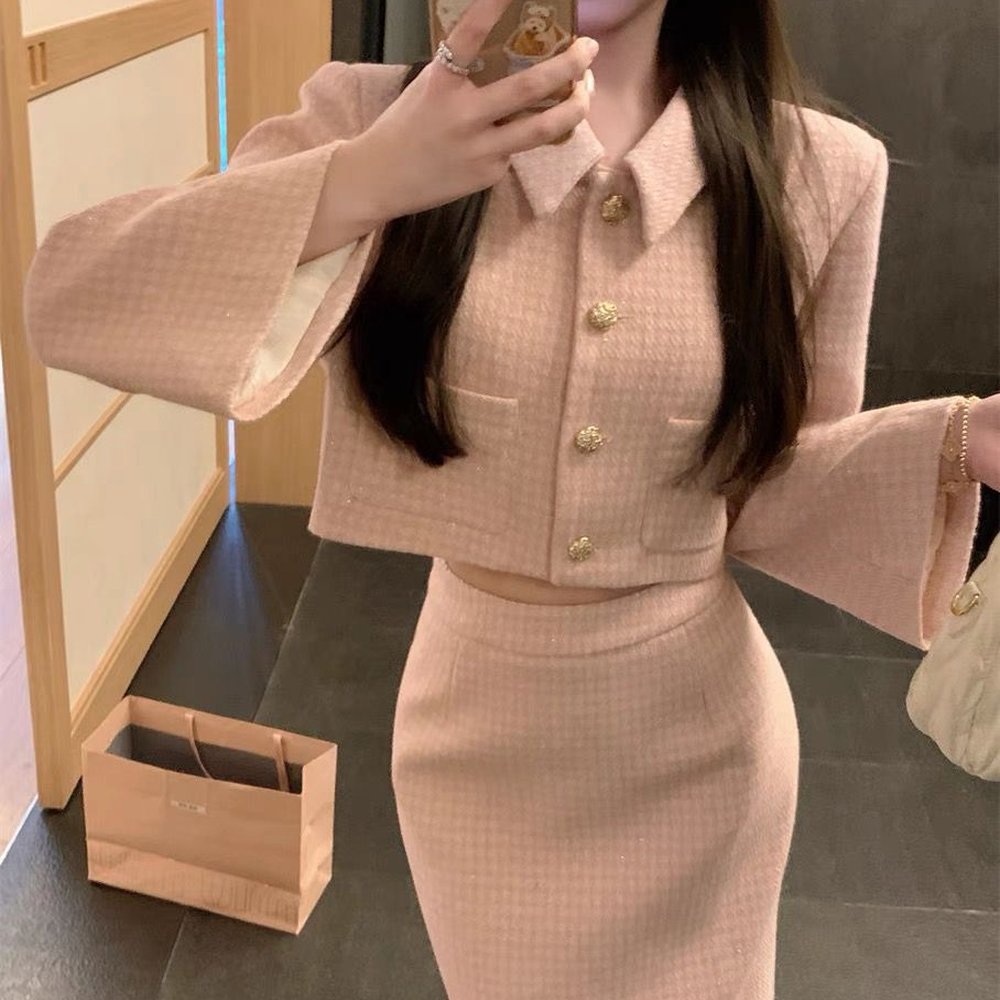 法式小香名媛氣質上衣半裙套裝優雅顯瘦高級感倆件套女秋冬新款