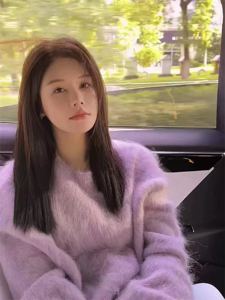 法式溫柔風超好看圓領純色打底衫毛衣女日常減齡寬鬆時尚街頭上衣