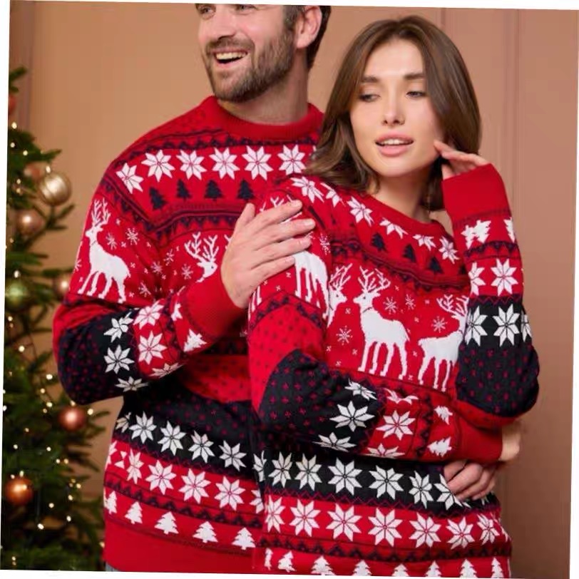 Christmas New Long Sleeve Sweater聖誕節服裝女毛衣麋鹿提花款