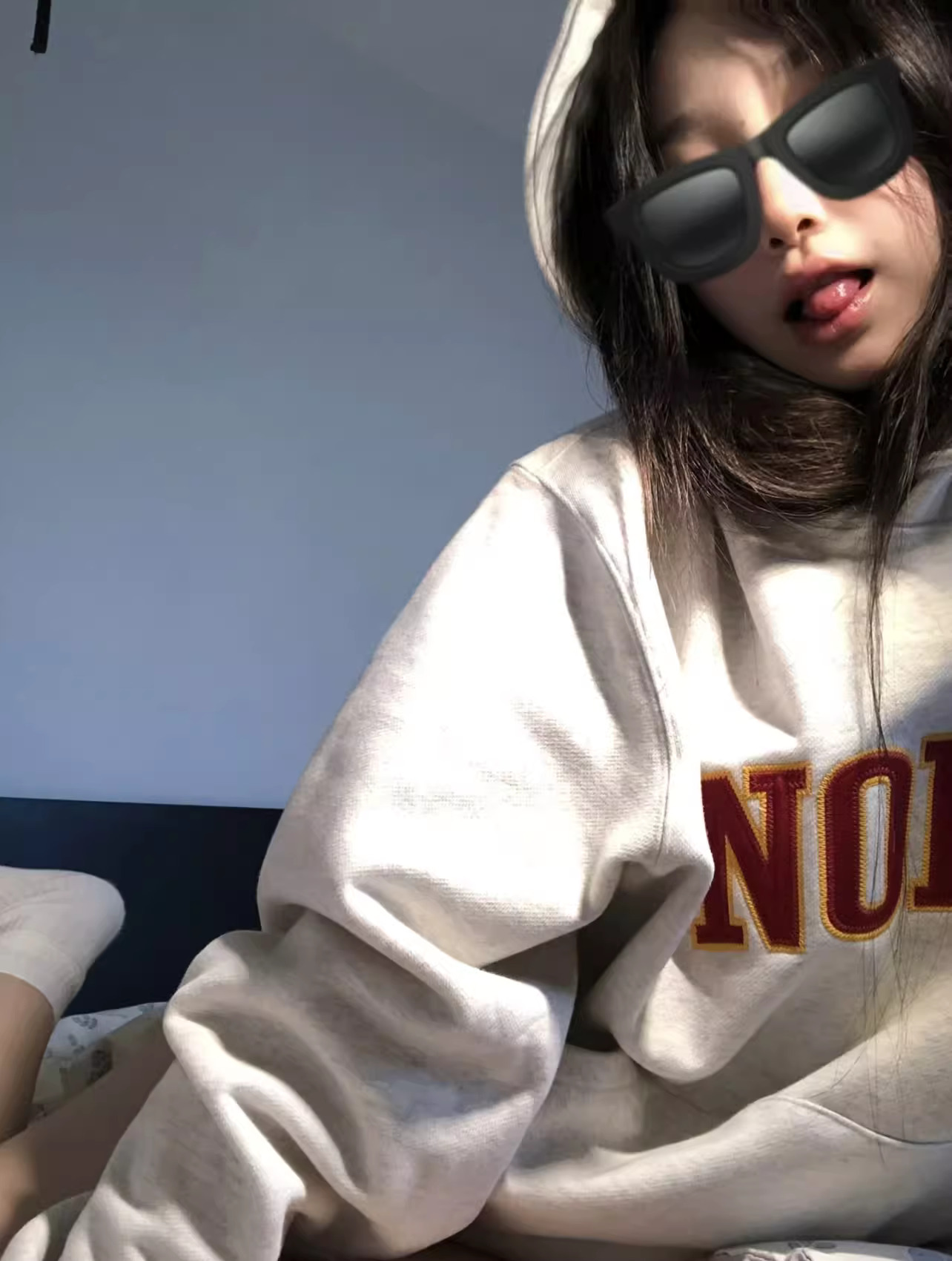 2023 New Dongdaemun Hua Cotton Composite Thin Section 310g/Fleece 410g Autumn and Winter Sweater Women's Print