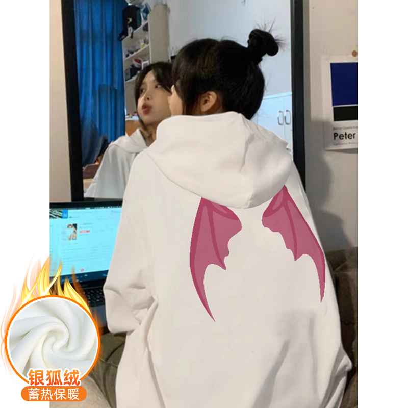 Huamian composite silver fox velvet new autumn and winter hooded sweatshirt