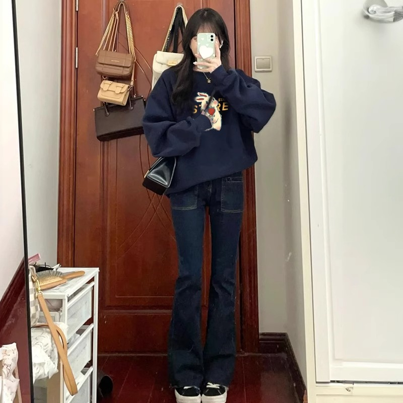 防棉華棉複合牛奶絲300克/銀狐絨400克圓領衛衣女