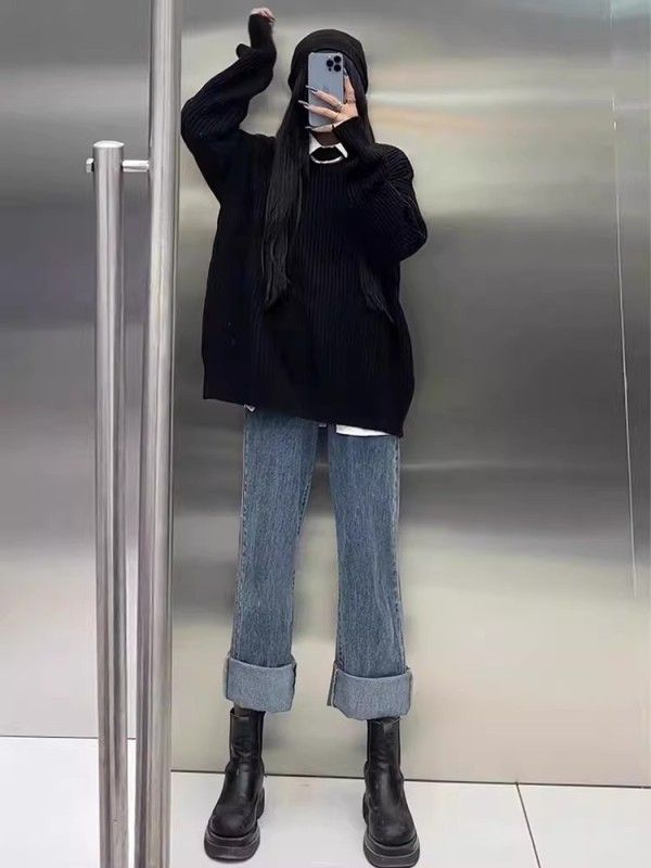 魅力紫毛衣女高級感春秋冬上衣慵懶風軟糯系設計感小眾打底衫外套