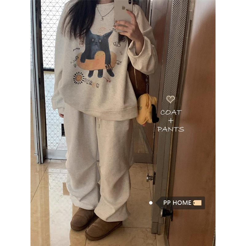防棉華棉複合牛奶絲300克/銀狐絨400克圓領衛衣女