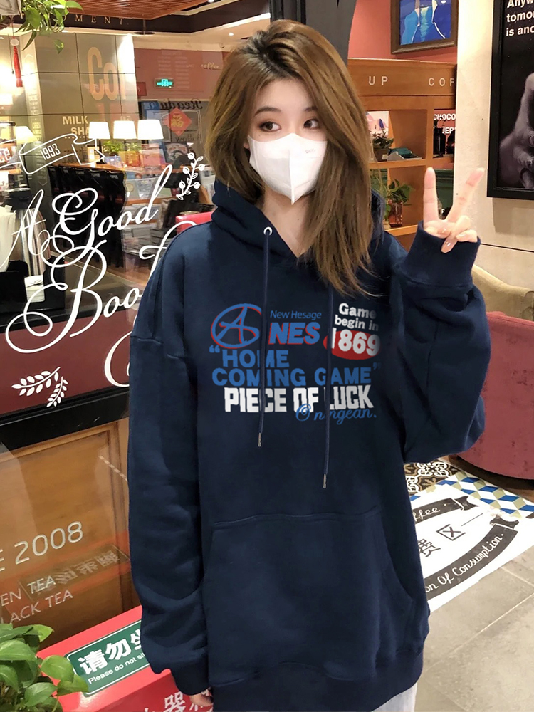 2023年新款東大門華棉複合薄款310克/加絨410克秋冬裝衛衣女印花