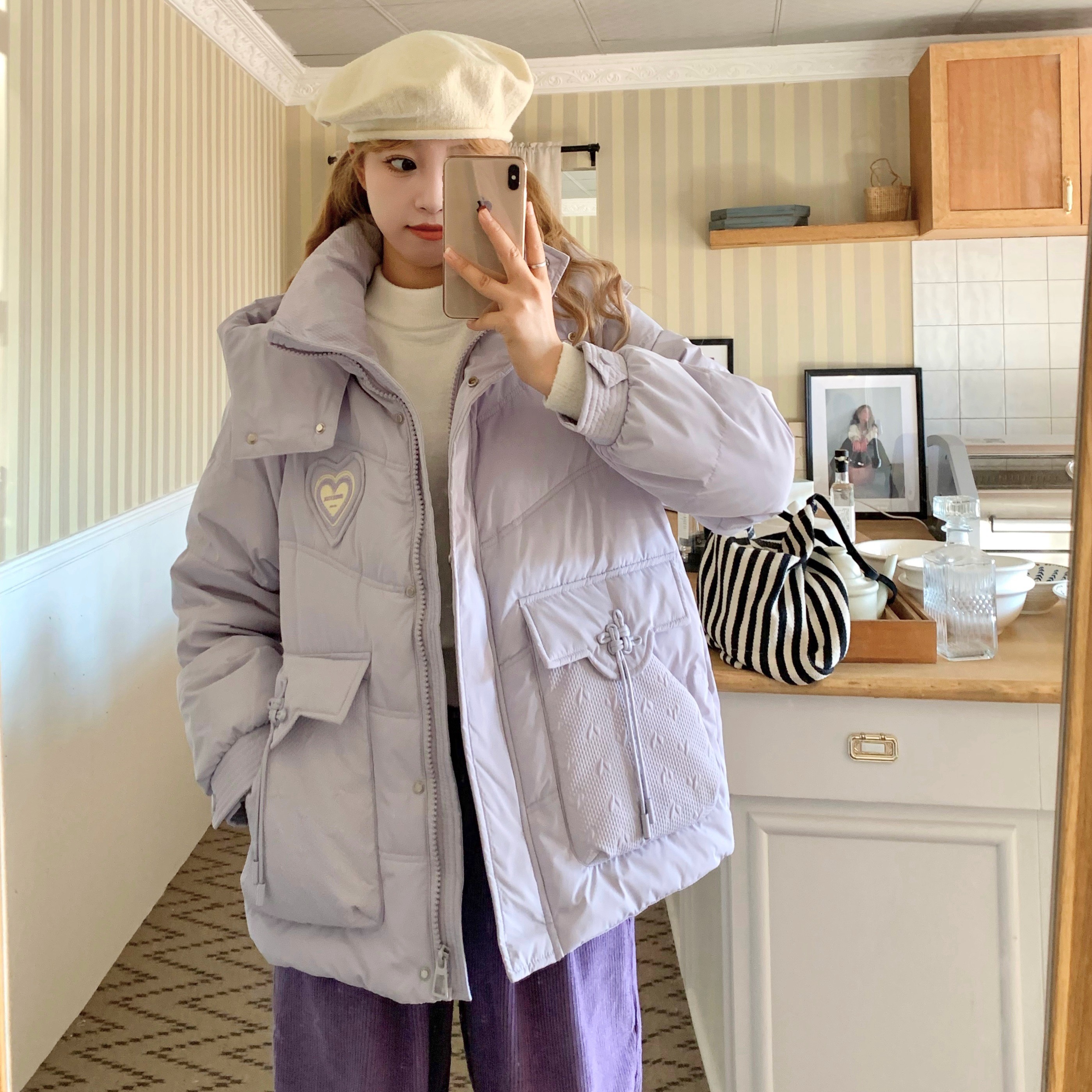 Beautiful Wardrobe White Duck Down Jacket Women's Hooded Loose Short Korean Style Casual College Style Down Jacket