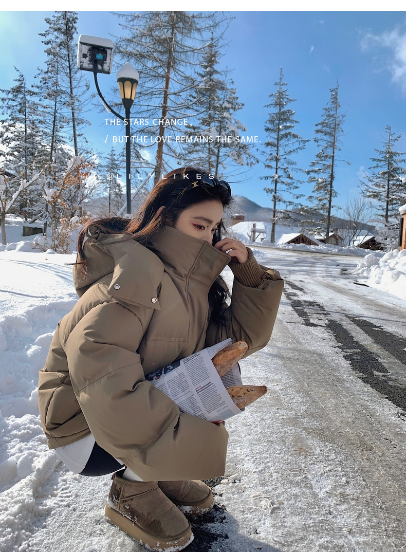 Real shot of women's cotton coat, Korean style short bread coat, small person, large size, Hong Kong style loose down jacket, student fat MM