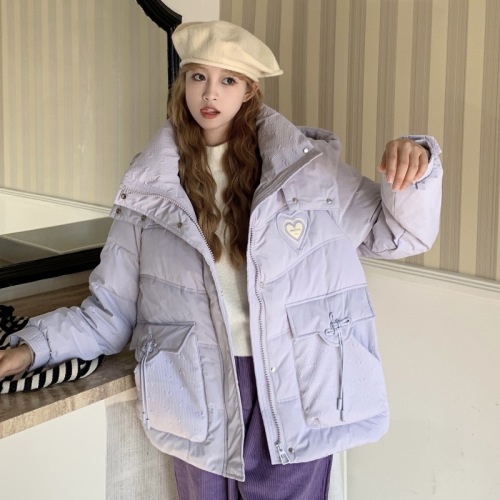Beautiful Wardrobe White Duck Down Jacket Women's Hooded Loose Short Korean Style Casual College Style Down Jacket