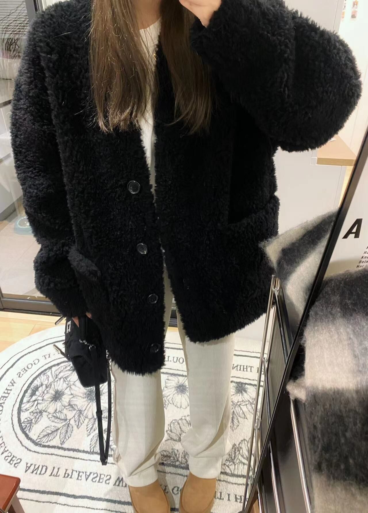 Lamb velvet composite milk silk lamb wool coat women's autumn and winter fur coat lamb velvet
