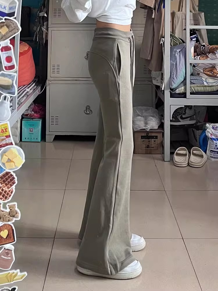 有口袋臀圍跟原版薄款純棉華棉 厚款複合銀狐絨微喇叭褲