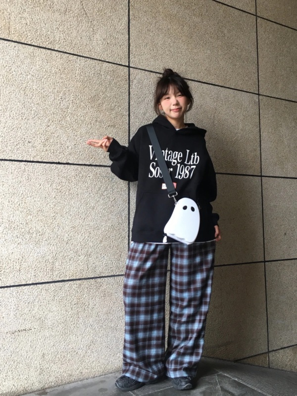 美式復古連帽衛衣女加絨秋冬字母印花重磅嘻哈風寬鬆上衣oversize