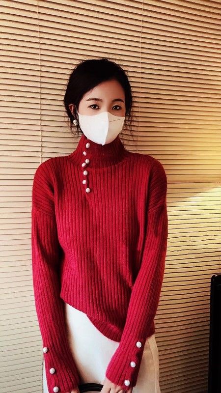 2023韓系軟糯小個子毛衣女套頭半高領針織秋冬打底洋氣百搭上衣