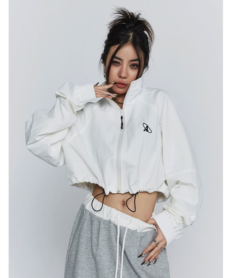 American letter embroidered sports jacket, small coat, women's high-end, loose, street-style long-sleeved jacket top