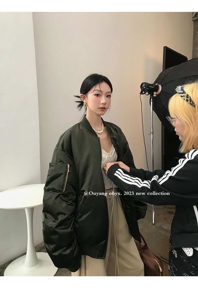 2023 winter Korean fashion casual jacket women's baseball jacket new loose American retro ins style