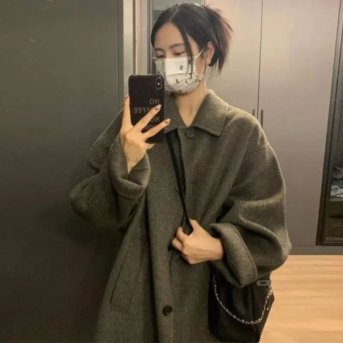 Versatile Woolen Coat Women's Woolen Coat  Autumn and Winter New Style British Style Small People are Popular This Year