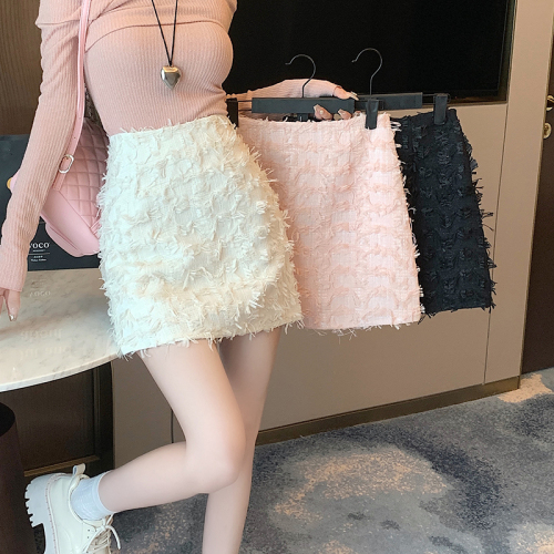  New Early Autumn Women's Clothes Small Fragrance Hip-hugging Black Skirt Small A-Line Skirt Slim Skirt