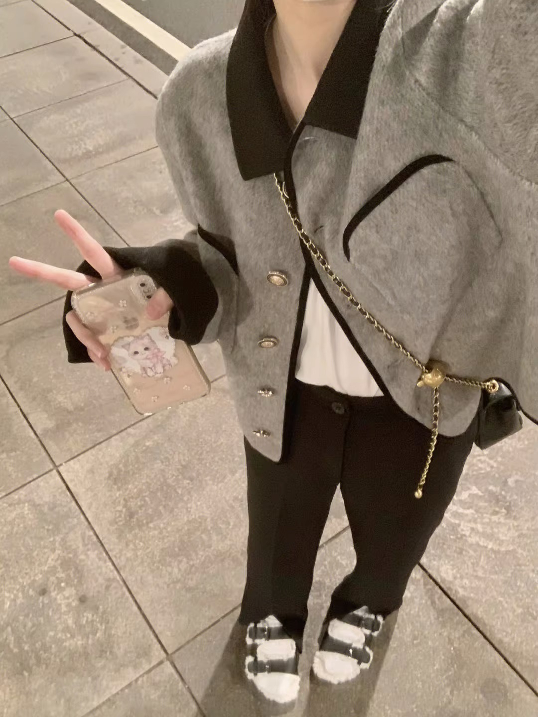 雙面尼質量小香風高級感韓版寬鬆法式氣質外套女