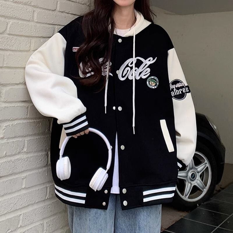 Baseball uniform jacket girls spring and autumn clothing 2023 new junior high school and high school students casual American retro jacket tops