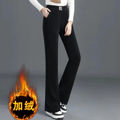 Chenille sweatpants for women in autumn and winter new style plus velvet and thickened leg harem pants high waist slim casual warm sweatpants