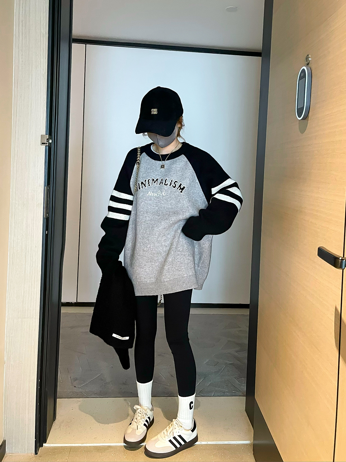 品質字母提花針織衫女秋冬新款韓版寬鬆套頭風毛衣中長款上衣