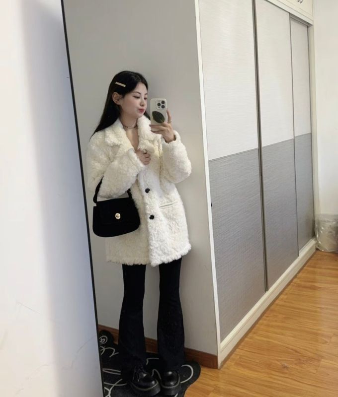 Tomato Man Rich Zone Teddy Lapel Lamb Wool Jacket Women's Winter Thickened Fur Jacket