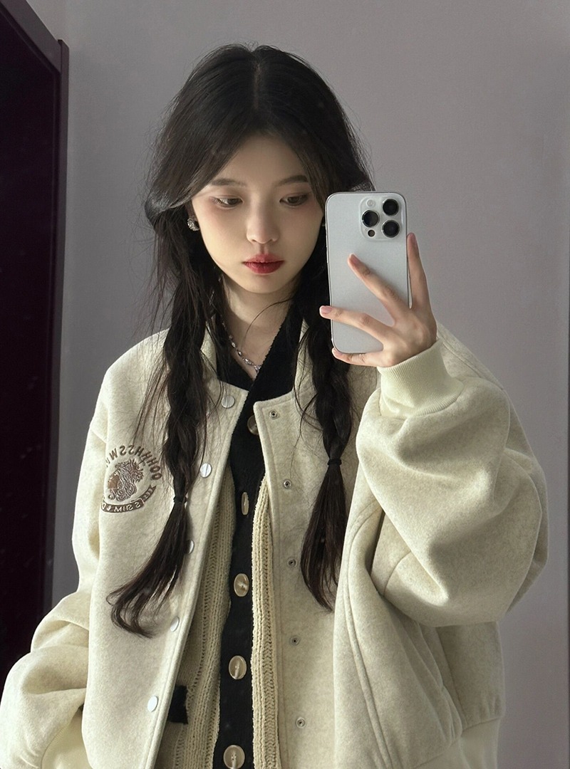 American retro baseball uniform jacket for women autumn and winter 2023 new national fashion brand small loose jacket top
