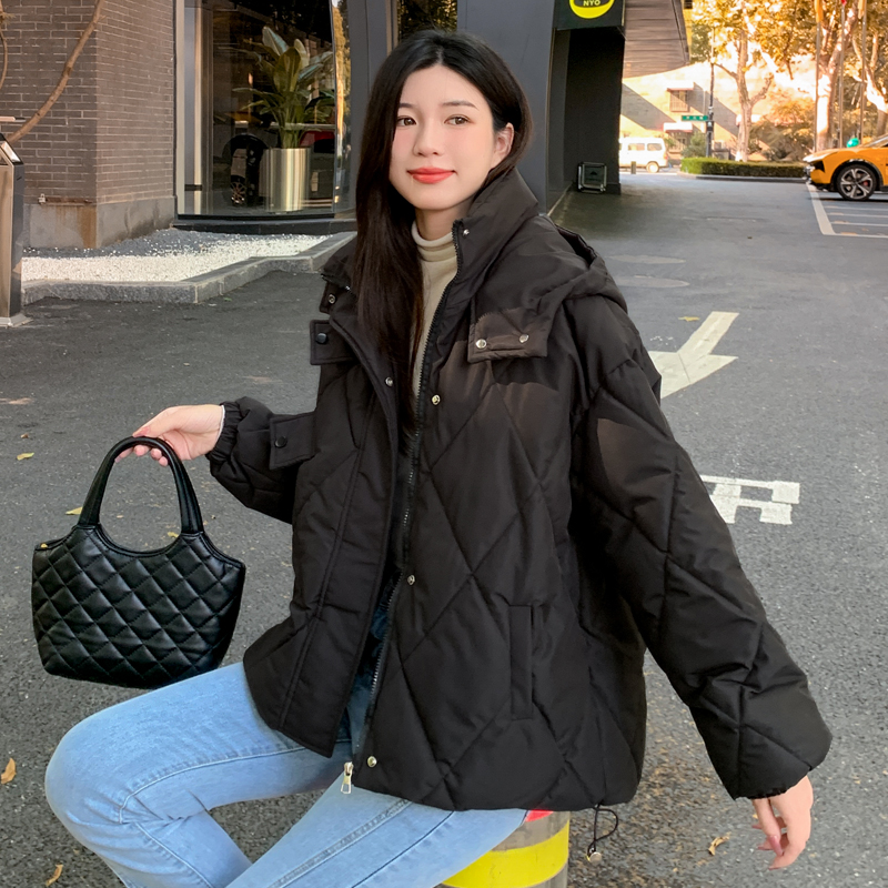 實拍棉服女外套韓版短款麵包服小個子大碼港風寬鬆羽絨服學生胖MM